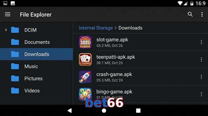 Main screen of Bet66 gameapk page for PK players