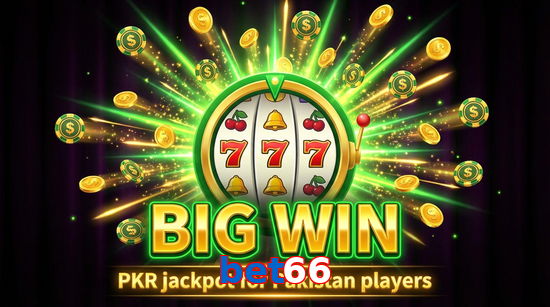 Big win animation on Bet66 slot game
