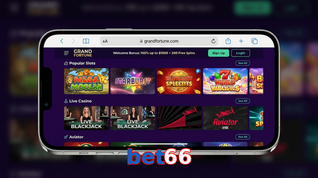 Main screen of Bet66 ios page for PK players